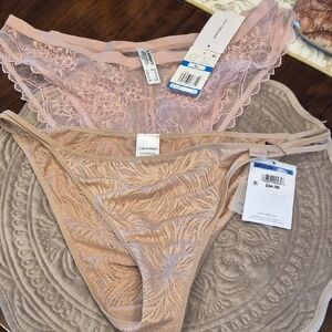 Calvin Klein Tan Women's Lace Panties and B.tempt'd pink high leg.